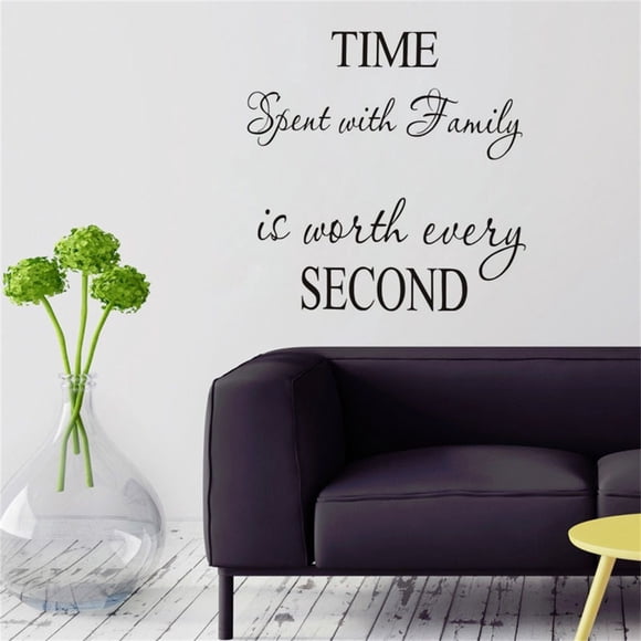 RKSTN window privacy film Wall Sticker 2022 Spent with Family Is Worth Evey Second Wall Stickers Decals Family Wall Decals Vinyl Decal Removable Letters Wall Decorations (Black)
