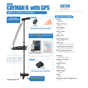 HASWING OUTDOOR Electric Trolling Motor 24V 60 80lbs Cayman GPS Anchor Cruise Control Navigation Shaft Bow Mount Saltwater Freshwater with Remote Control, Quick Release Bracket, Foot Controller
