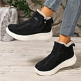thumbnail image 3 of Winter Boots for Women Black Fleece Lined Slip on Ankle Snow Booties Lightweight Outdoor Walking Shoes, 3 of 9