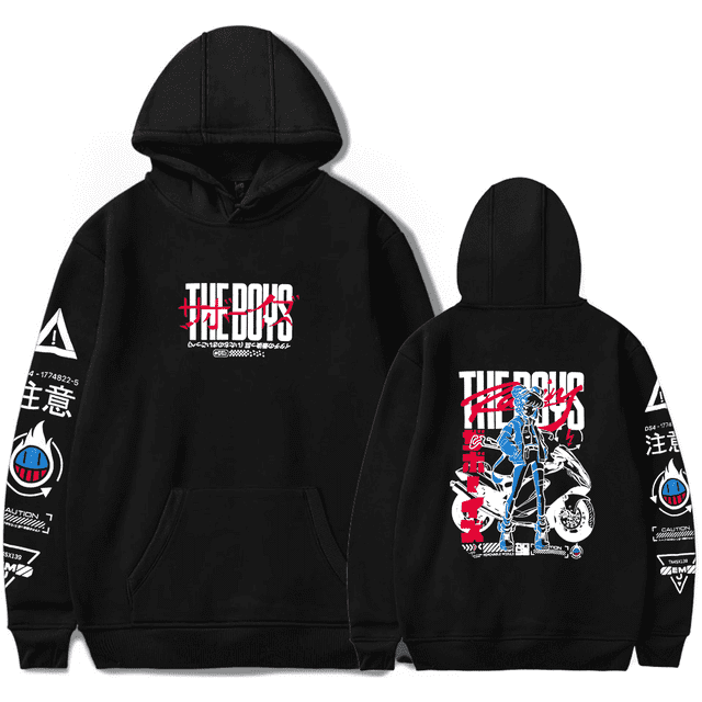 The Boys Merch Chandails à Capuchon Nitrous Racing Chandail à Capuchon Noir Chandail à Capuche Mode Japonaise Harajuku Col Rond Chandail à Capuchon pour Femmes Chandail pour Hommes