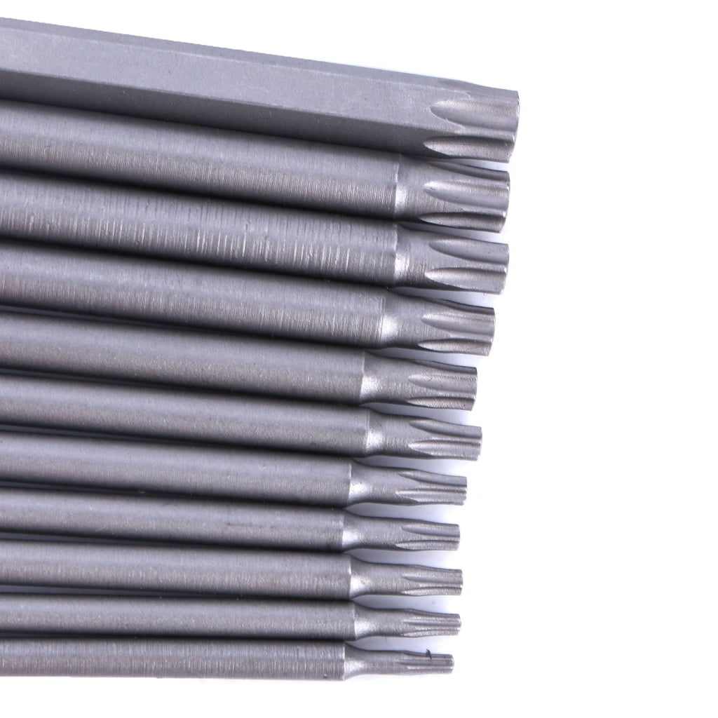 11PCS Torx Head Screwdriver Bit Set Magnetic 1/4" Hex Steel 3Inch Long Drill Bit Security Torx Bit