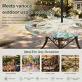 thumbnail image 6 of Round Outdoor Tablecloth with Umbrella Hole and Zipper, Beach Coastal Tablecloth with Elastic Waterproof, Summer Coral Starfish Nautical Ocean Vintage Patio Table Covers for 55" - 60" Pool Tables, 6 of 9