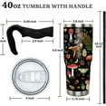 thumbnail image 3 of 40 oz Tumbler with Handle and Straw Leak Proof 40 oz Mushroom Cup Insulated Stainless Steel Coffee Travel Mushroom Mug Slim 40oz Tumbler with Handle Mushroom Stuff Gifts for Women, 3 of 4