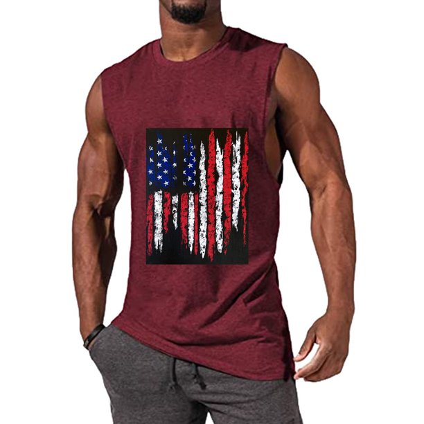 Mens Summer Surf Beach Tank Top Large Size Casual Breathable Sleeveless Top Loose Print Tank Top Man Shirt L
