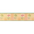 thumbnail image 3 of Dundee Peau et Bâton Déco Enfants Vert Olive, Fleurs Roses Rouges, Carrés Frontière de Papier Peint Auto-Adhésif, Rouler 33 Pi X 2 Po (10M X 5cm), 3 of 4