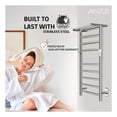thumbnail image 4 of Eve Series 8-Bar Wall Mounted Electric Bathroom Towel Warmer Rack in Polished Chrome Finish Stainless Steel, 4 of 11