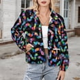 thumbnail image 3 of Jackets for Women Winter Coat Jackets Flannel Stand Collar Jacket(Candyland Experiment,Size:S-4XL), 3 of 7