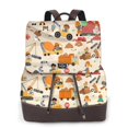 thumbnail image 1 of Balery construction road work landscape Mochila de Cuero para Mujeres, Gran Capacidad, Bolsa de Viaje Multifuncional, Mochila de Cuero y Bolsa de Hombro para Mujeres, 1 of 4