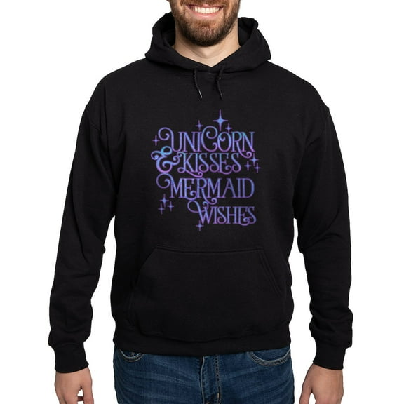 CafePress - UNICORN KISSES And MERMAID WISHES Sweatshirt - Pullover Hoodie, Classic, Comfortable Hooded Sweatshirt