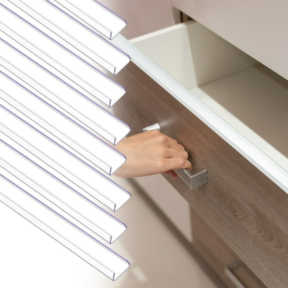 8Pack Cabinet Door Protector, 18" x 5/8" Edge Guard Slip-on Drawer Edge Protector for 1/2"- 9/16" Thick Kitchen Cabinets Door, Clear
