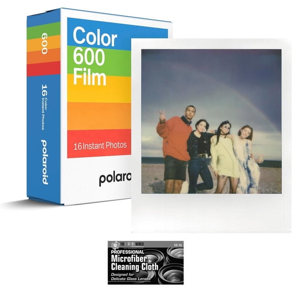 Polaroid Color Instant Film for 600 and i-Type Cameras Double Pack Bundle with a Cleaning Cloth