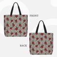 thumbnail image 2 of Disketp Leopard Print Rose Bolsa Tote de Lona para Mujer, Bolso de Hombro y Cruzado con Cierre de Cremallera, 2 of 7