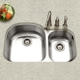 thumbnail image 2 of Houzer PNC-3200SR-1 32.25" x 20.5" x 9" , 7" Undermount Stainless Steel 70/30 Double Bowl Kitchen Sink, Small Bowl Right, 16 Gauge, 2 of 3