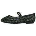 thumbnail image 2 of TOP MODA Dress Shoes Women Rhinestone Mesh Ballet Flats Round Toe Sparkly Mary Jane Strap Lightweight Breathable ROSARIO-1 Black 5, 2 of 4