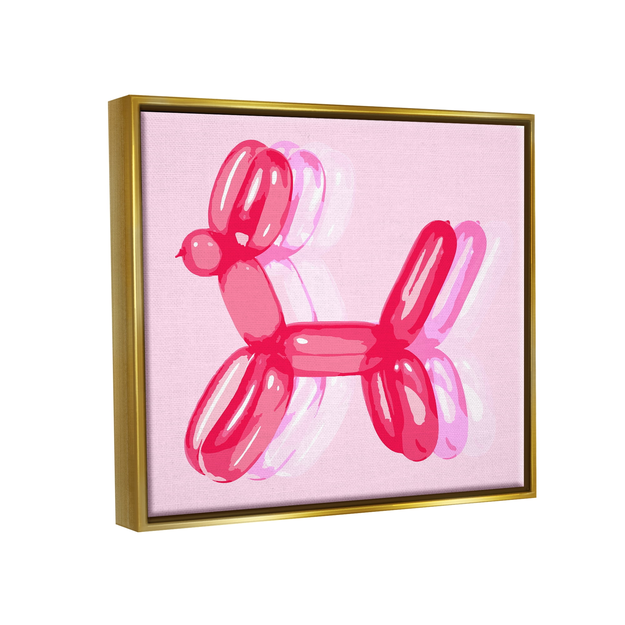 Stupell Industries Pop Style Balloon Animal Animals & Insects Painting Gold Floater Framed Art Print Wall Art, 31 x 25