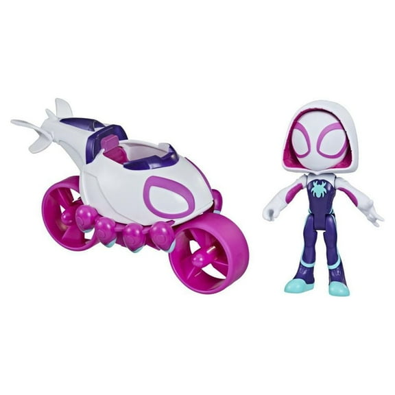 Marvel Spidey and His Amazing Friends Ghost-Spider Action Figure And Copter-Cycle Vehicle, For Kids Ages 3 And Up