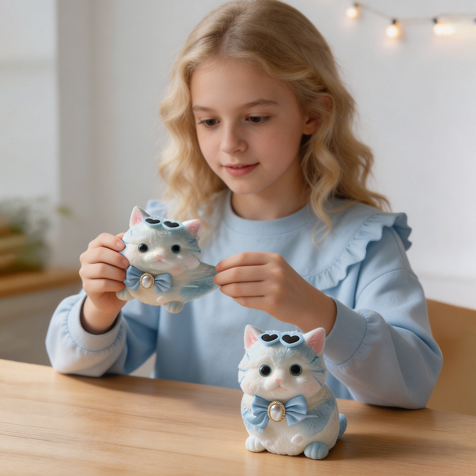 Cat Squishy,Obese Cute High Beauty Simulation Sensory Fidget for Stress Relief,Soft Squeeze Stress Ball,Quiet Stimming for Adult Desk Decor and Daily Relaxation