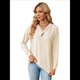 thumbnail image 3 of Blusas de Larga con Cuello en V para Mujer, Blusas Casuales Tipo Jersey, Blusas Holgadas y Elegantes, Blusas Tipo Túnica para Otoño. Albaricoque L, 3 of 10