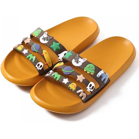

CoCopeanut Women Cartoon Sticker Style Non-Slip Shower Sandals Super Soft Bathroom Slipper