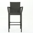 Clevertine Outdoor Wicker Barstools, Set of 4, Grey