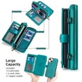 thumbnail image 2 of ELEHOLD Flip Leather Wallet Case for iPhone 14 Plus Purse Case with Large Capacity 13 Card Slots Zipper Pocket Kickstand Magnetic Detachable Case Crossbody Shoulder Strap Shockproof Protective,Blue, 2 of 9