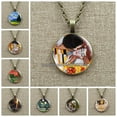 thumbnail image 2 of Collar de pinturas al óleo de Arte de Van Gogh para mujer, joyería de cabujón de vidrio, colgante de girasol de cielo nocturno estrellado, regalos de amante para niña, 2 of 4