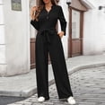 thumbnail image 2 of Wensltd Women Casual Jumpsuit Solid Color Long Sleeves Tops Loose Bandage Pants, 2 of 8