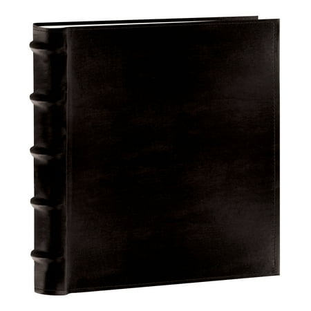 Pioneer Photo Albums Leather Bookbound 200 Pkt 5x7 Photo Album, Black
