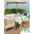 thumbnail image 4 of Country Leaves Outdoor Tablecloth - 60x84 Inch Rectangle Dining Table Cover, Watercolor Green Leaf Branches Vine Botanical Waterproof Outdoor Table Cloth with Umbrella Hole & Zipper for Picnic/Patio, 4 of 7