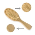 thumbnail image 2 of Cepillo de pelo plano con cerdas de bambú para desenredar suavemente y masajear el cuero cabelludo. Cepillo de madera para todo tipo de cabello., 2 of 5