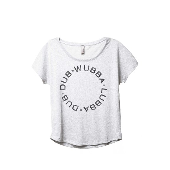 Wubba Lubba Dub Dub Women's Fashion Slouchy Dolman T-Shirt Tee Heather White 3X-Large
