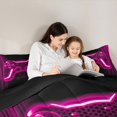 thumbnail image 4 of Erosebridal Neon Gamepad Bedding King Size,Geometry Honeycomb Bed Set,Pink Black Bedding Sets King Size For Boys,Super Cozy Room Decoration Reversible,7pcs, 4 of 7