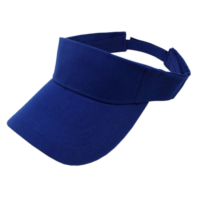 12 Pack Sun Visor Adjustable Cap Hat Athletic Wear - One Dozen (Blue)
