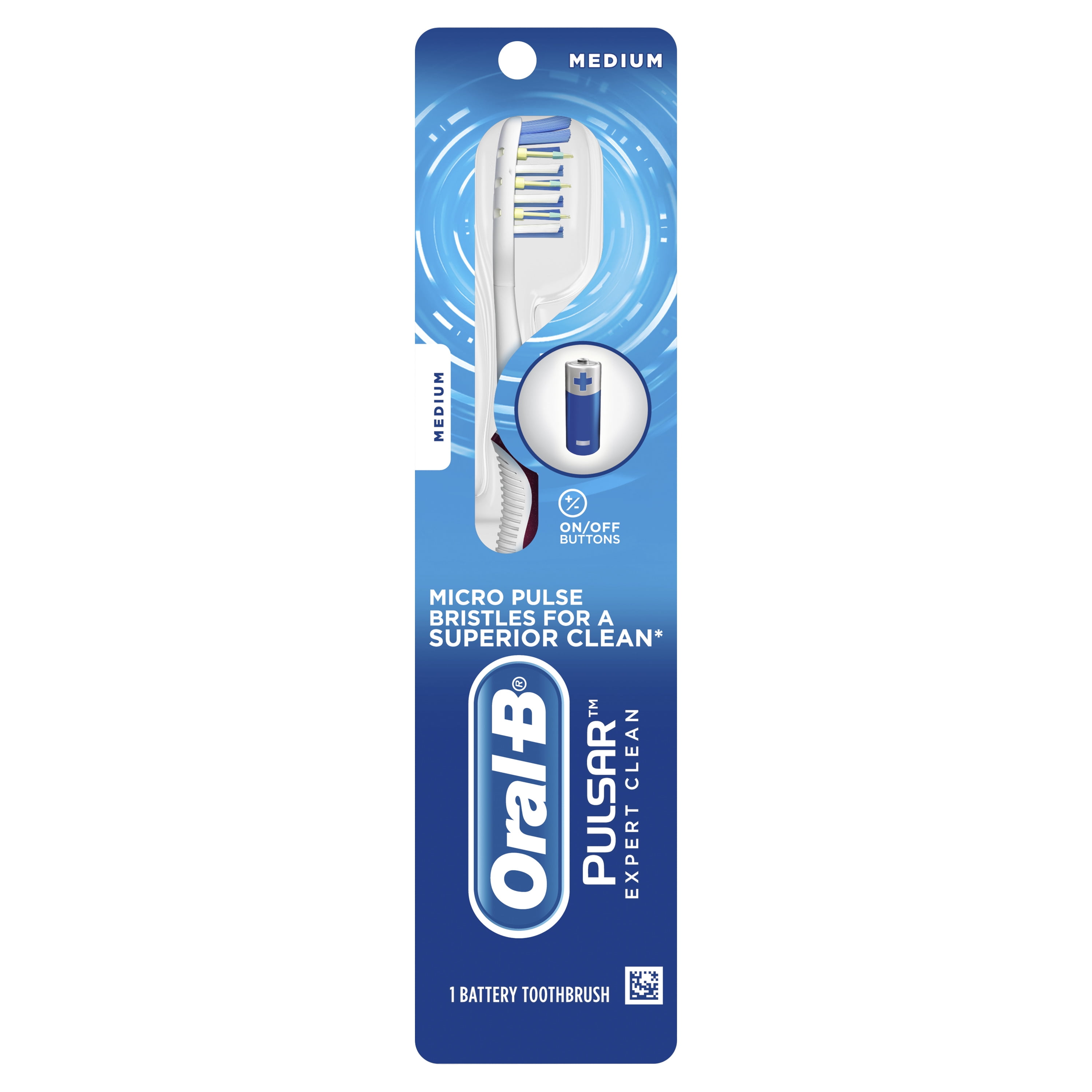 OralB Pulsar Expert Clean Battery Powered Toothbrush, Medium, 1 Count