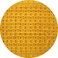 thumbnail image 1 of Ahgly Company Indoor Round Abstract Yellow Contemporary Area Rugs, 5' Round, 1 of 4