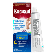 Kerasal Nighttime Intensive Foot Repair, Skin Healing Ointment for Cracked Heels and Dry feet, 1oz