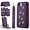 Purple, variant on for iPhone 16e Floral Pattern Wallet Case, Magnetic Snap PU Leather Credit Card Holder Stand Wrist Shoulder Strap Flip Cover, for iPhone 16e Protective Case for Girls Women, White