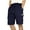 Navy, variant on Men's Cotton Linen Lightweight Drawstring Shorts Elastic Waist Straight Loose Shorts Casual Daily Workout Gym Shorts with Pockets