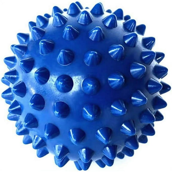 Fitness PVC Hand Massage Spiked Ball Foot Sensory Training Yoga Sports Reflexology Tools Blue-7.5cm