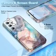 thumbnail image 3 of CASEFIV for Samsung Galaxy 24 Case (2024),Marble Pattern 3 in 1 Heavy Duty Full Body Shockproof Hard PC+Soft Silicone Drop Protective Women Girls Cover,Blue Gray, 3 of 8