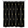 HVEST Geometric Pattern Shower Curtain, Black and Gold, Modern Art, 60X72 inch, Polyester ...