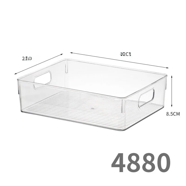 Caja de almacenamiento rectangular larga de acrílico transparente, organizador de escritorio para cosméticos, papelería, bolígrafos, utensilios de cocina, palillos