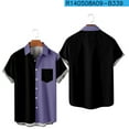 thumbnail image 5 of UVEASISHA Mens Vacation Shirts,Funny Tropical Shirts for Men Colorblock Fashion Bowling Shirts Short Sleeve Casual Button Down Shirt Summer Beach Shirts with Pocket Flash Deals of The Day, 5 of 8