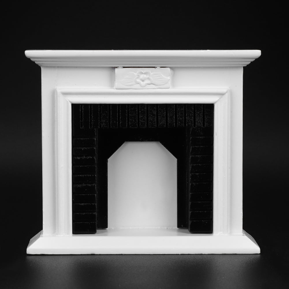 Fdit Dollhouse Fireplace,112 Dollhouse Miniature Furniture Wooden Fireplace for Dolls House