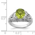 thumbnail image 2 of Primal Silver Sterling Silver Rhodium Peridot and Diamond Ring, 2 of 4