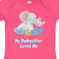 thumbnail image 4 of Inktastic My Babysitter Loves Me Cute Elephants Clouds Moon and Stars Boys or Girls Baby Bodysuit, 4 of 5