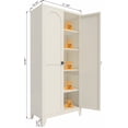 thumbnail image 4 of 71 Inch Metal Storage Cabinet with 2 Doors and 5 Adjustable Shelves, Lockable Steel Organizer for Garage, Pantry, Basement, Laundry Room, Beige, 4 of 9
