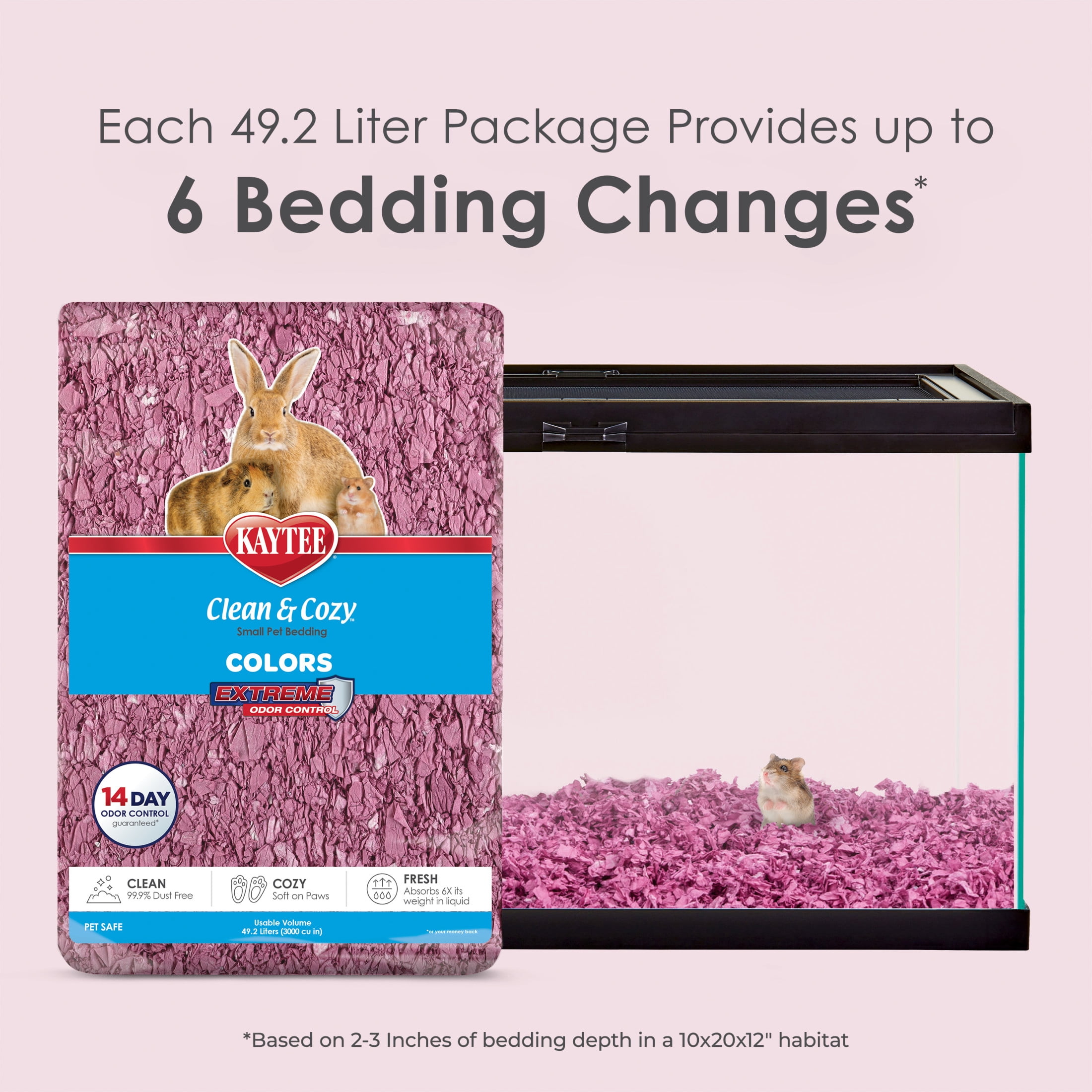 Kaytee Clean & Cozy Colors Bedding Plum 49.2 Liters