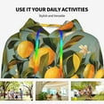 thumbnail image 4 of Fotbe Retro Warm Lemon Flower Pattern Womens Long Sleeve Hoodie, Pullover Hooded Sweatshirt, Kangaroo Pocket Hoodie with Eye-catching Drawstrings-X-Large, 4 of 7