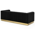 thumbnail image 4 of Better Home Products Foxy Upholstered Velvet & Steel Sofa in Black/Gold, 4 of 10